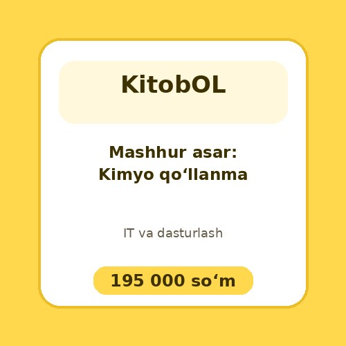 Mashhur asar: Kimyo qo‘llanma